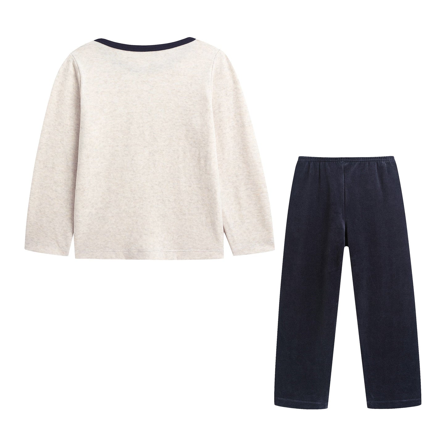 男童白色印花棉睡衣套装