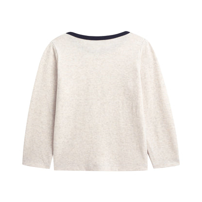 男童白色印花棉睡衣套装