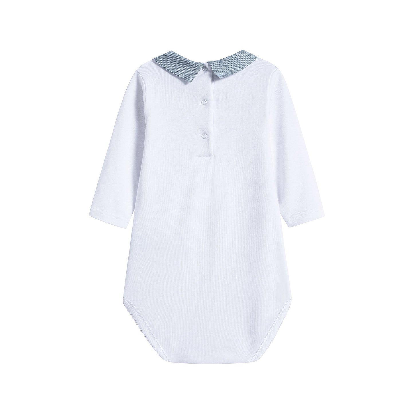 Baby Boys & Girls White Cotton Babysuit