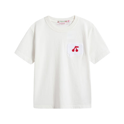 女童白色Logo棉T恤