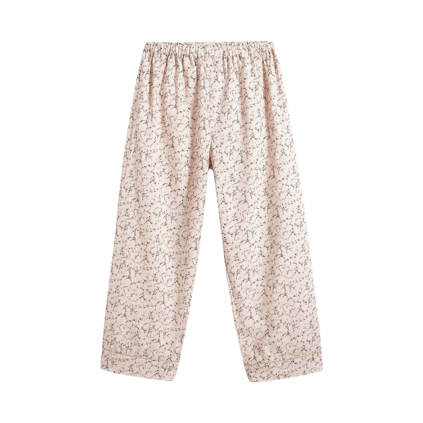 女童米色碎花棉睡衣套装