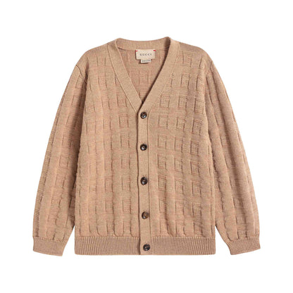 男童驼色GG羊毛开衫