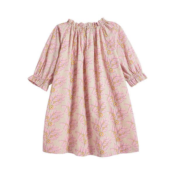 Girls Pink Flower Cotton Dress