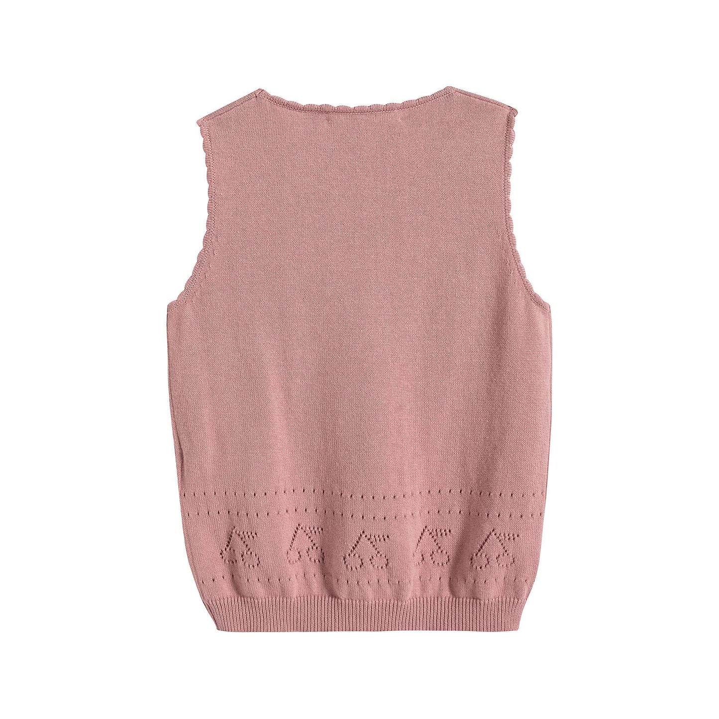 Girls Dark Pink Logo Cotton Vest