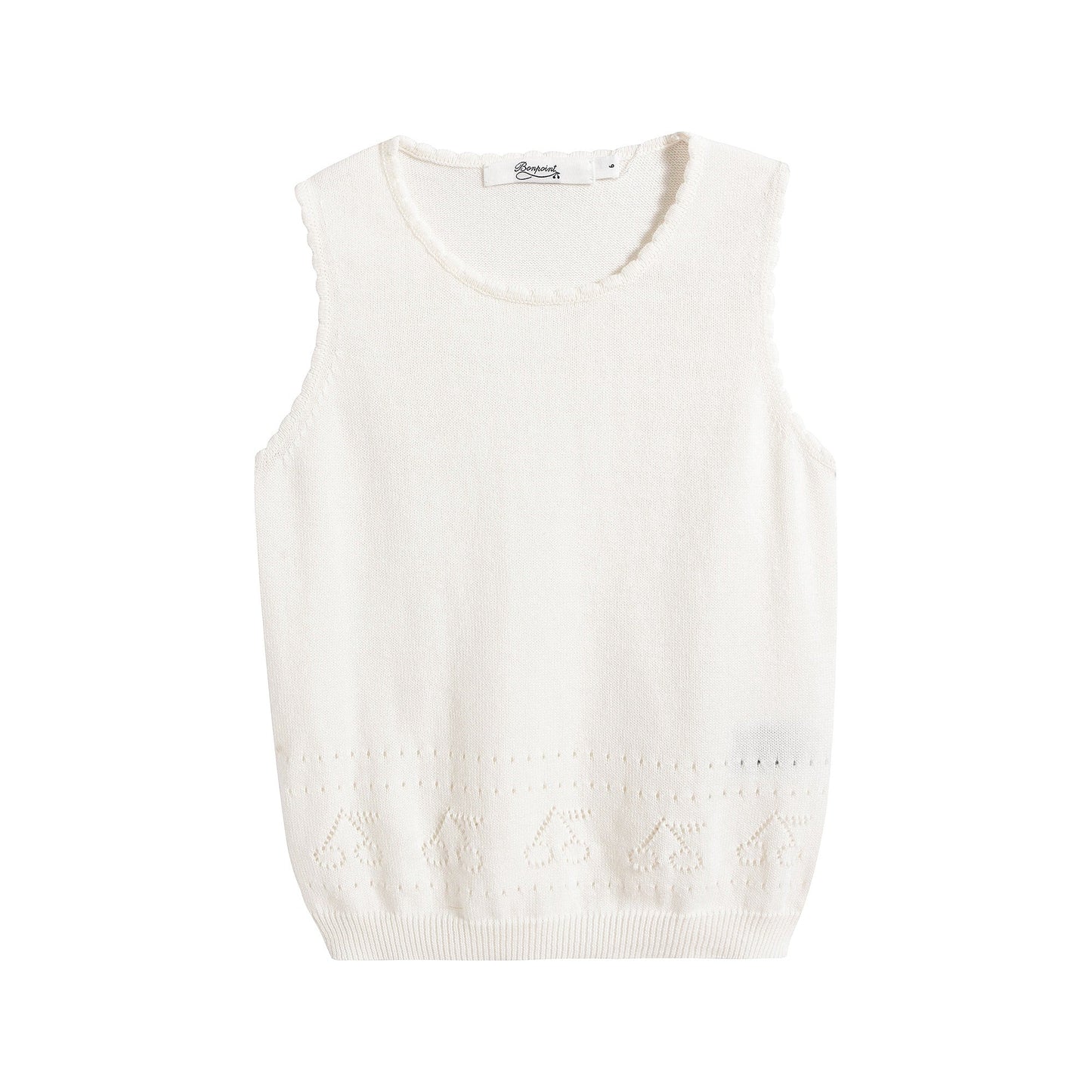 Girls White Logo Knit Vest