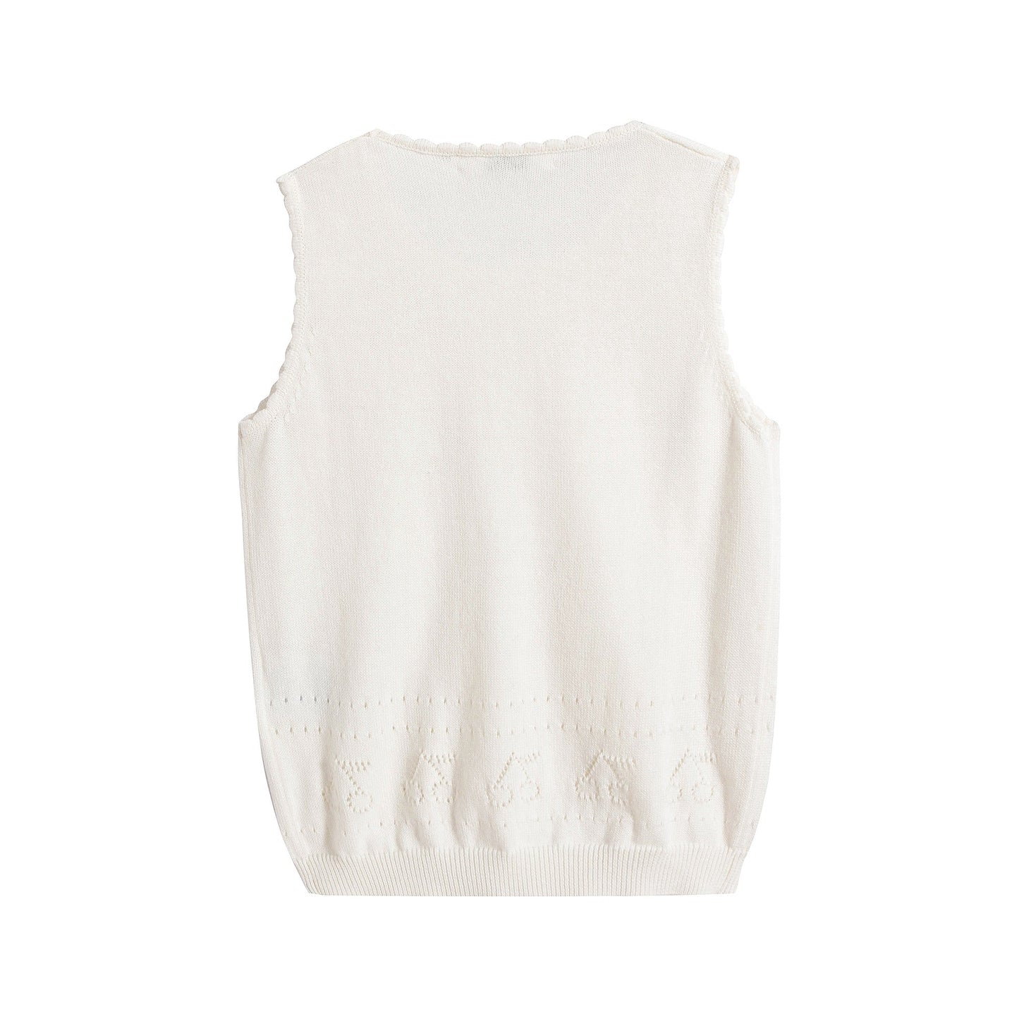 Girls White Logo Knit Vest