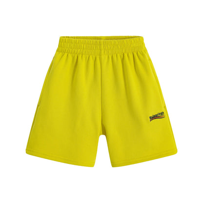 女童黄色Logo棉短裤