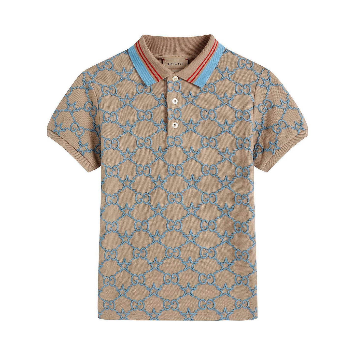 男童米色LogoPolo衫