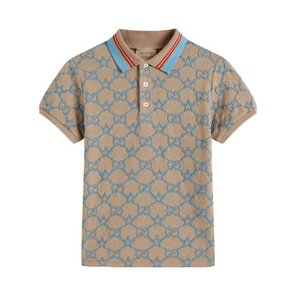 男童米色LogoPolo衫