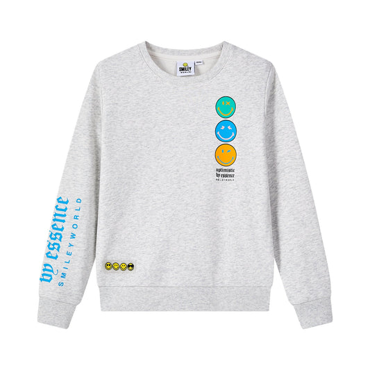 儿童灰色印花套头卫衣