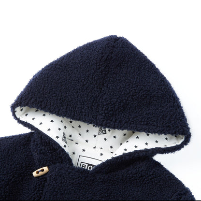 Girls Blue Hooded Coat
