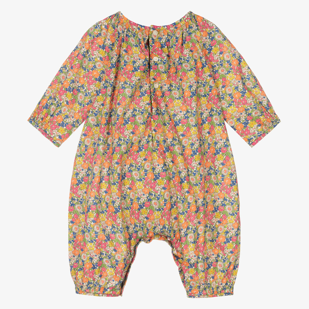 女婴彩色碎花连体衣