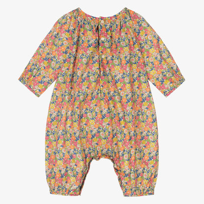 女婴彩色碎花连体衣