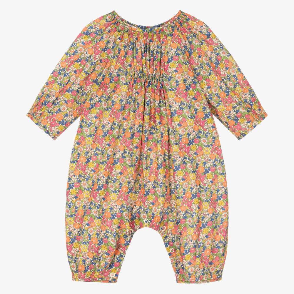 女婴彩色碎花连体衣