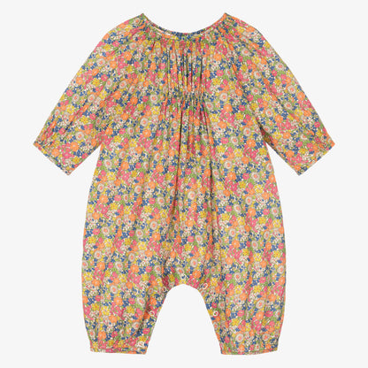 女婴彩色碎花连体衣