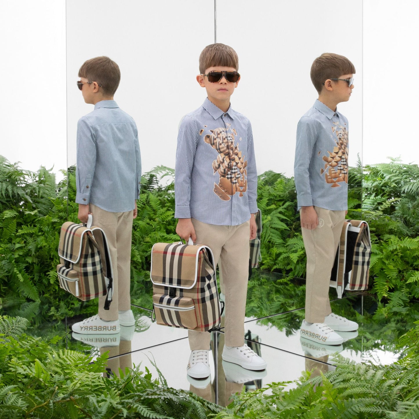 儿童白色Logo运动鞋