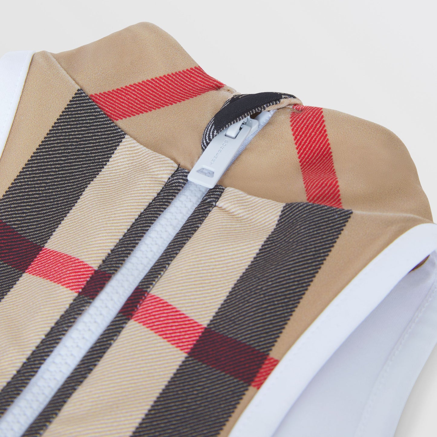 女童米色格子泳衣