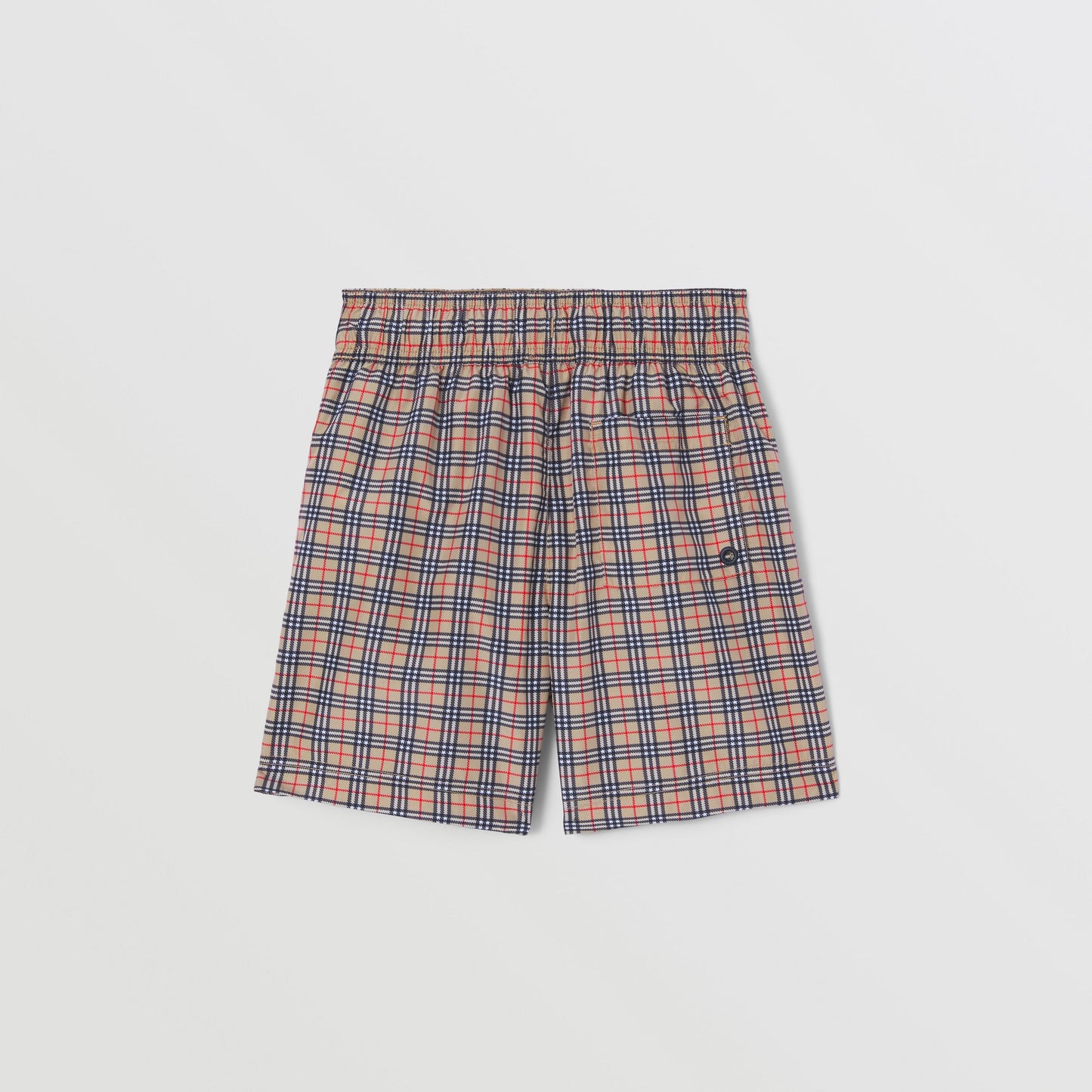 男童米色格子游泳短裤