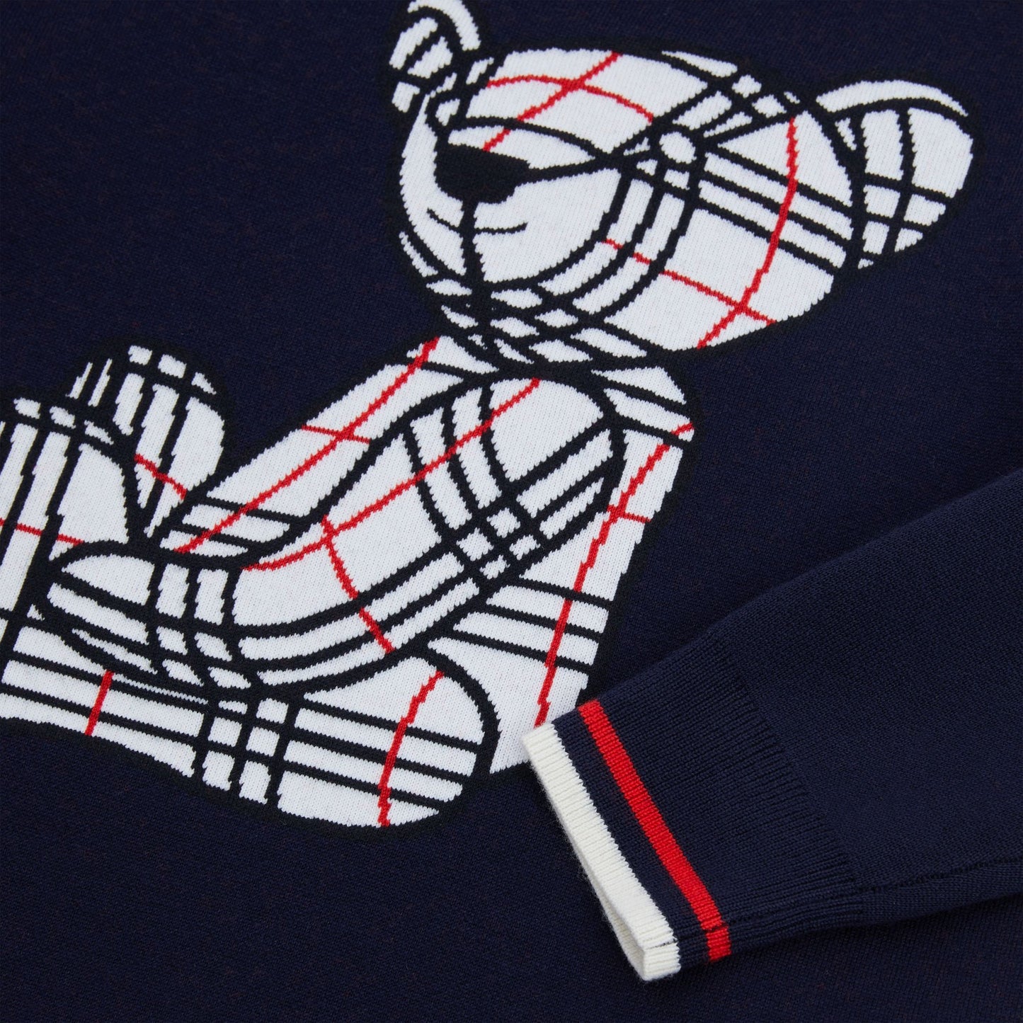 男童藏青色小熊印花羊毛毛衣