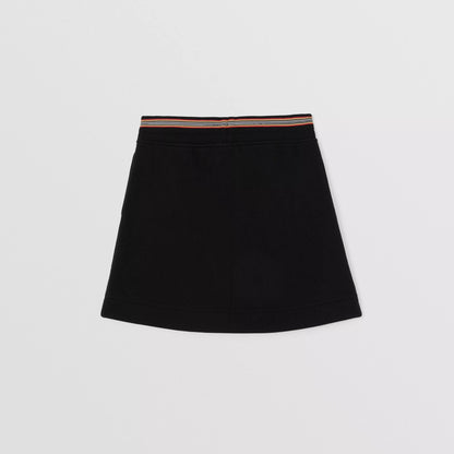 女童黑色Logo棉短裙