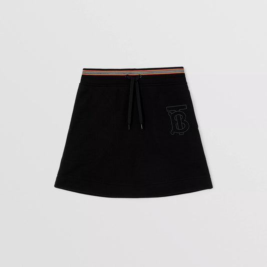 女童黑色Logo棉短裙