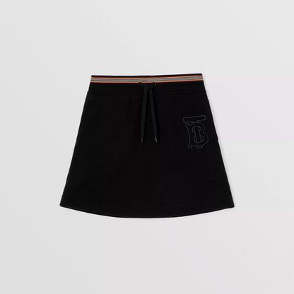 女童黑色Logo棉短裙