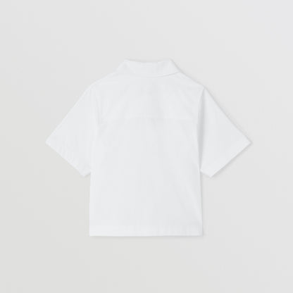 女童白色Logo棉衬衫