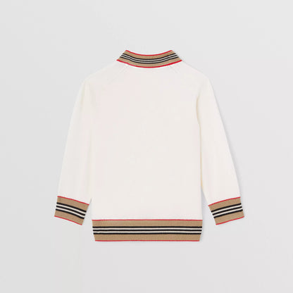 女童象牙白羊毛开衫