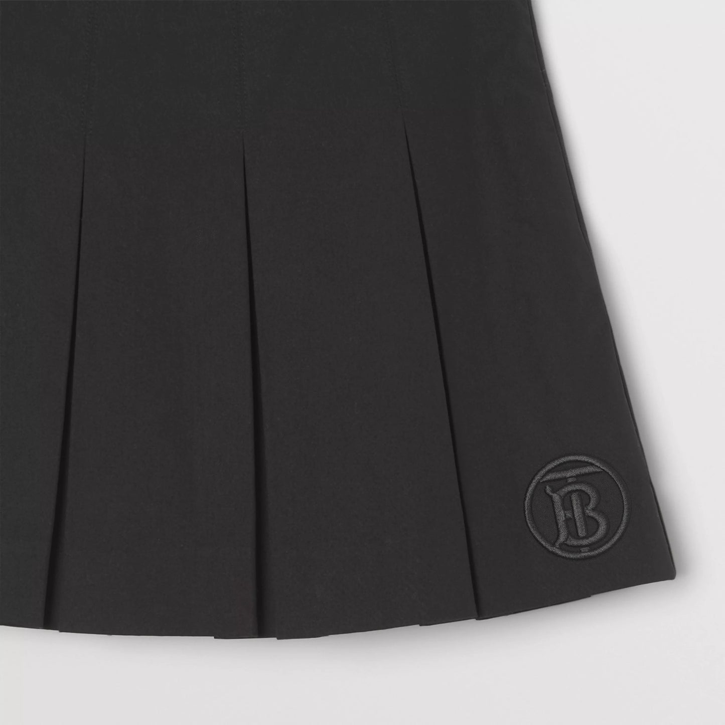 女童黑色Logo百褶短裙