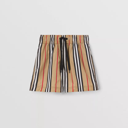 男童米色条纹泳裤