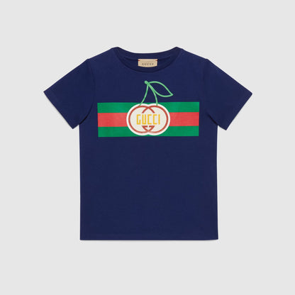 儿童蓝色Logo棉T恤