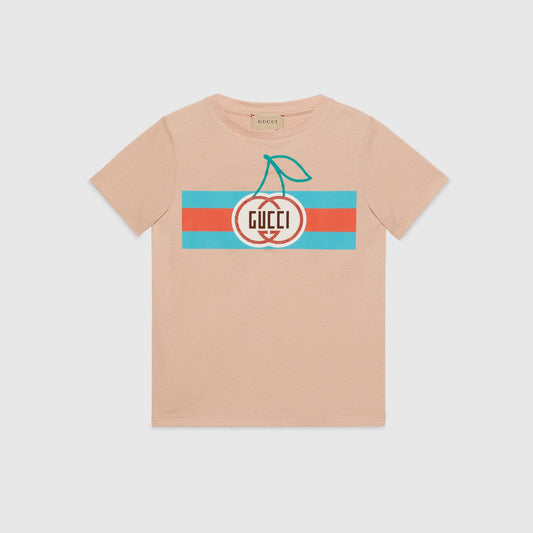 女童粉色Logo棉T恤