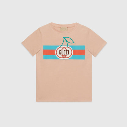 女童粉色Logo棉T恤