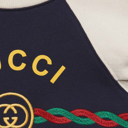 男婴蓝色Logo棉卫衣