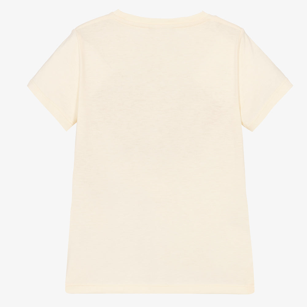 女童白色Logo棉T恤