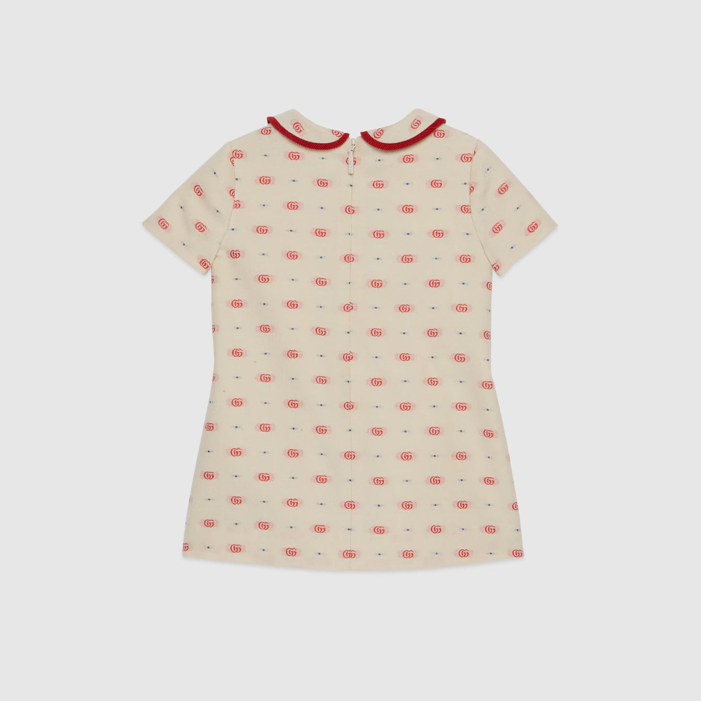 女婴奶油白羊毛连衣裙