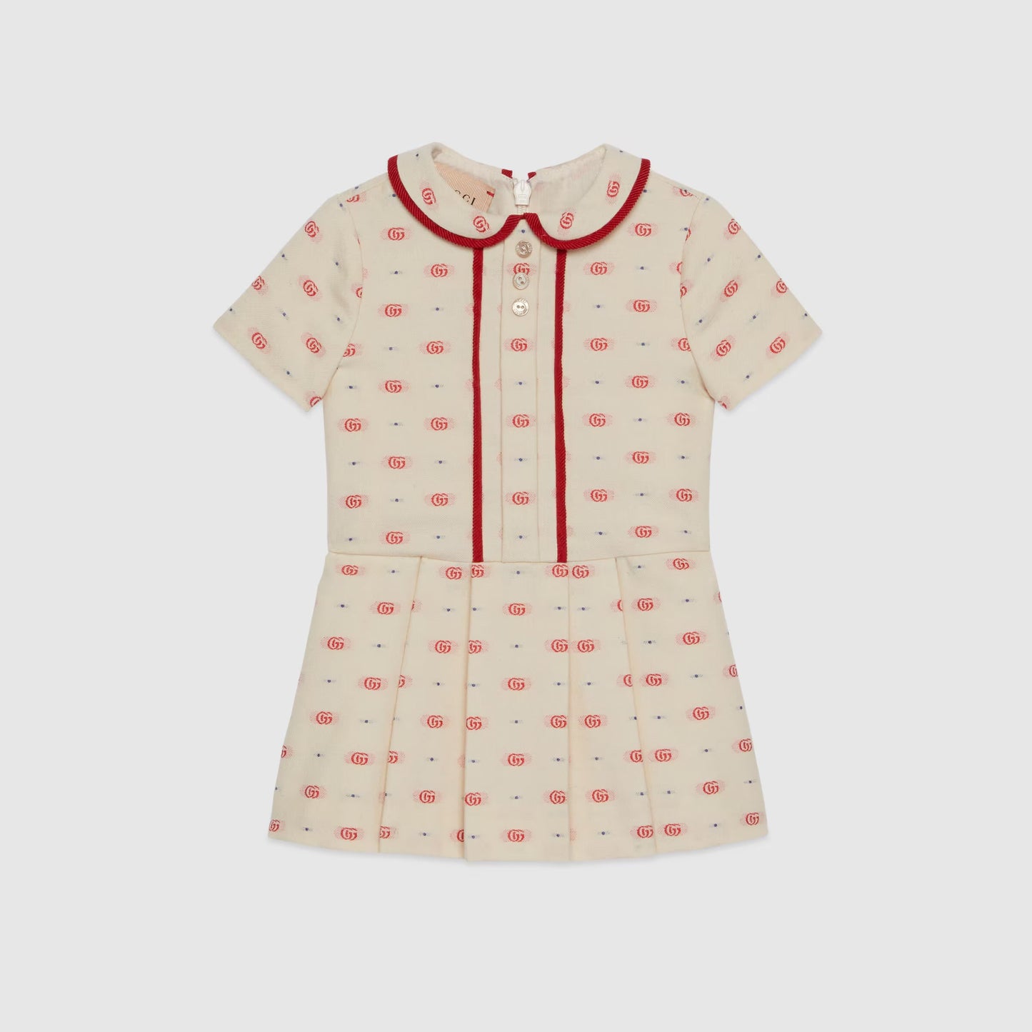 女婴奶油白羊毛连衣裙