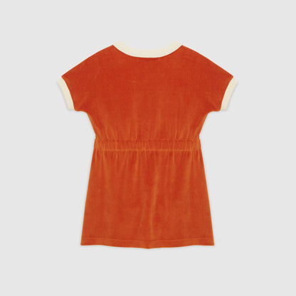 女童橙色Logo棉连衣裙