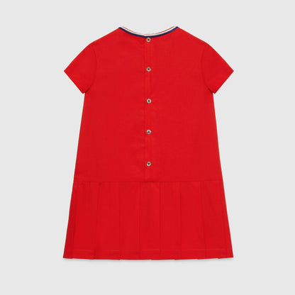 女童红色Logo棉连衣裙