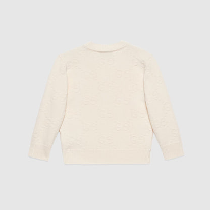 儿童白色羊毛开衫