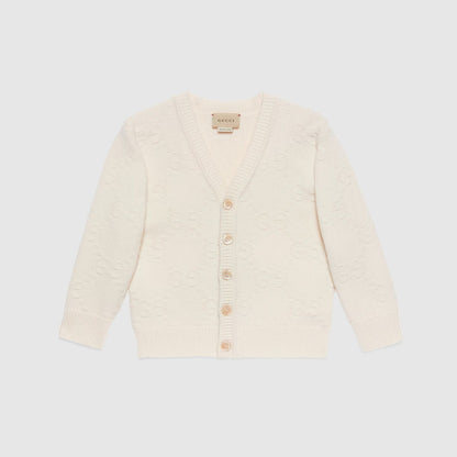 儿童白色羊毛开衫