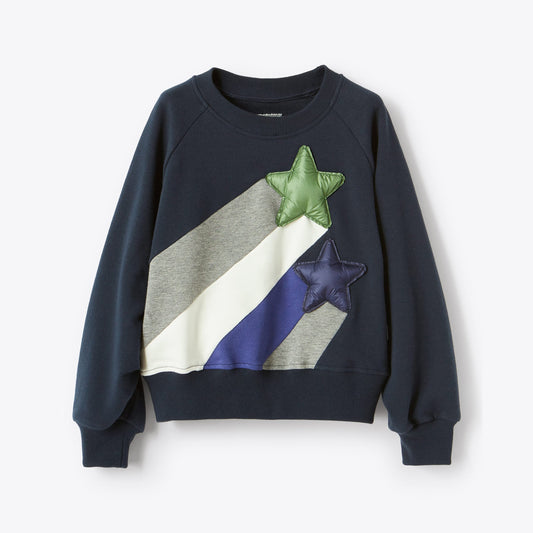女童藏青色星星棉卫衣