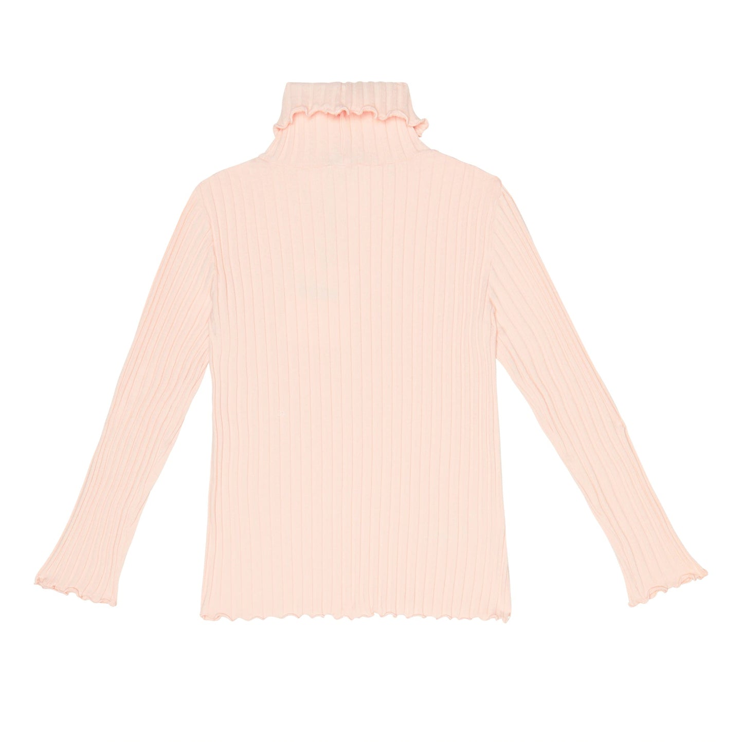 女童粉色高领毛衣