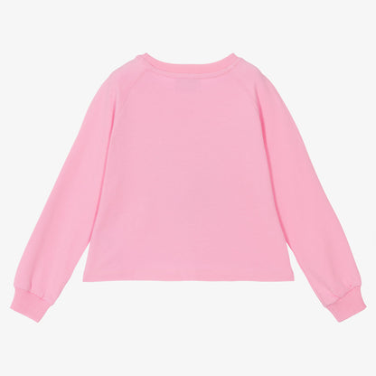 女童粉色印花棉卫衣