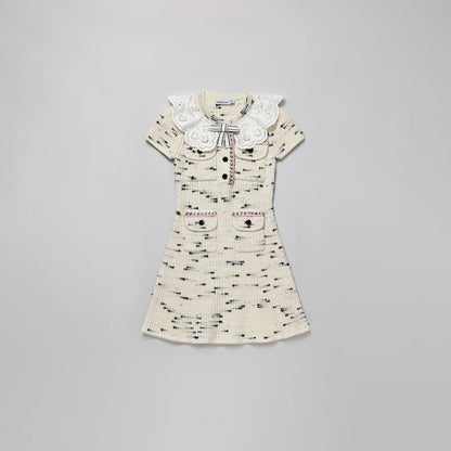 女童象牙白针织连衣裙