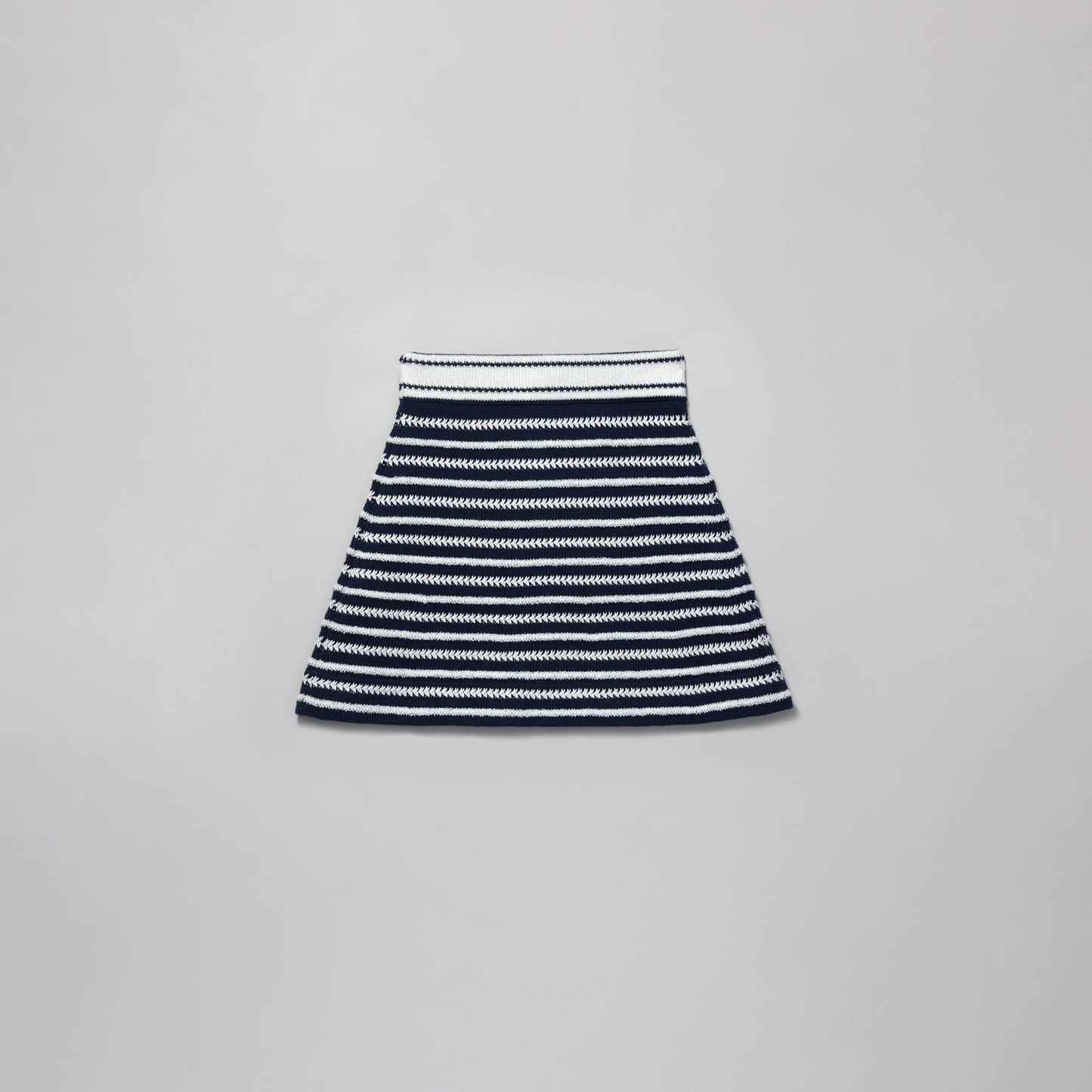 女童藏青色条纹棉短裙