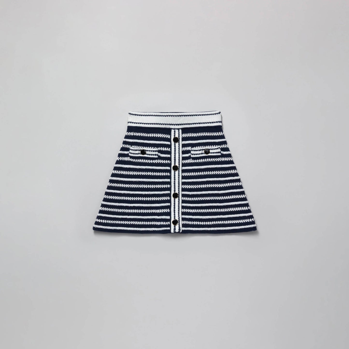 女童藏青色条纹棉短裙