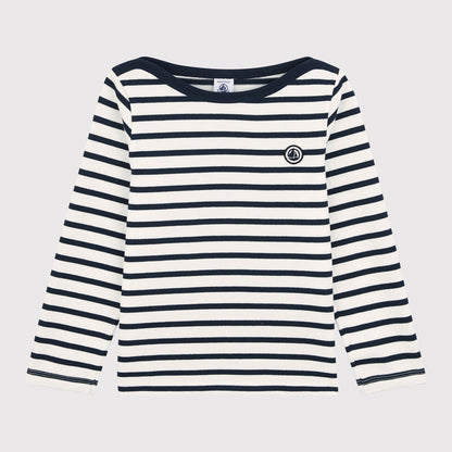 男童藏青色条纹棉T恤