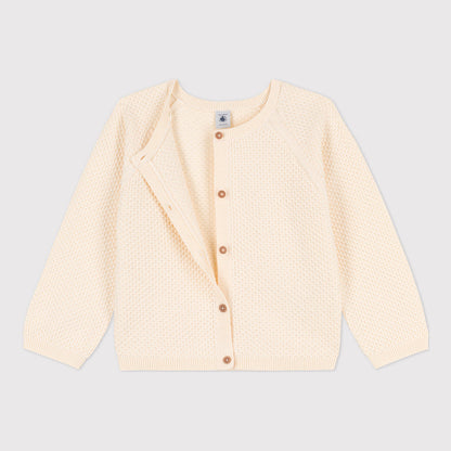 女童白色棉开衫