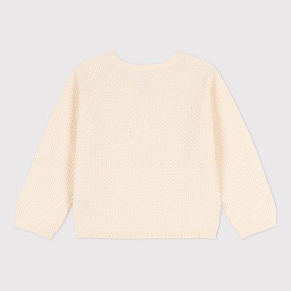 女童白色棉开衫